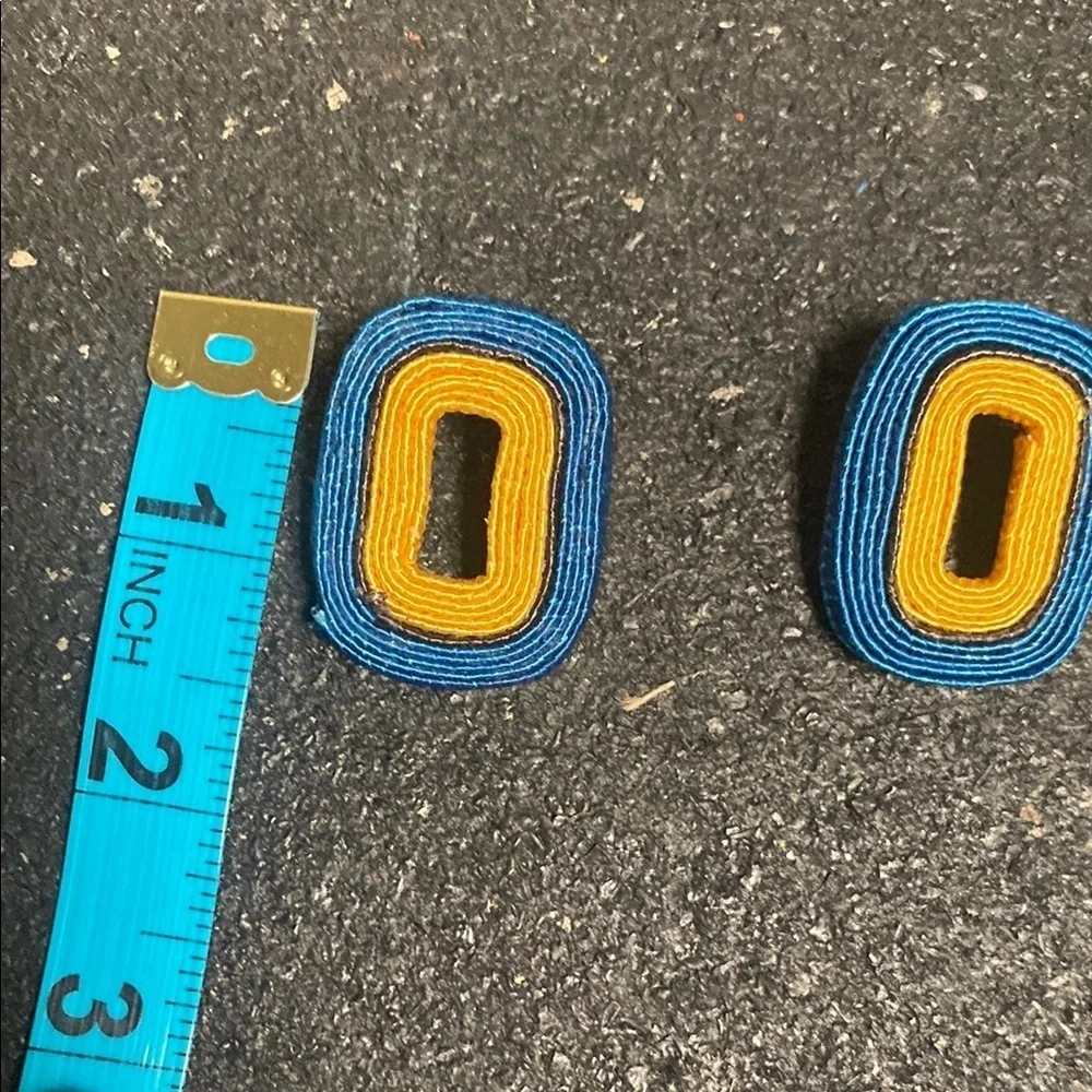 90s Blue and Yellow Statement Earrings